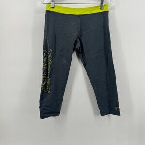 Zumba Fitness Womens Gray‎ and Yellow Cropped Leggings Size Medium